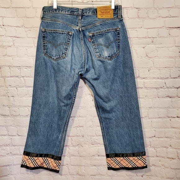 Levis by 3palms High Waisted Cropped Button Fly Cuffed - Picture 5 of 9